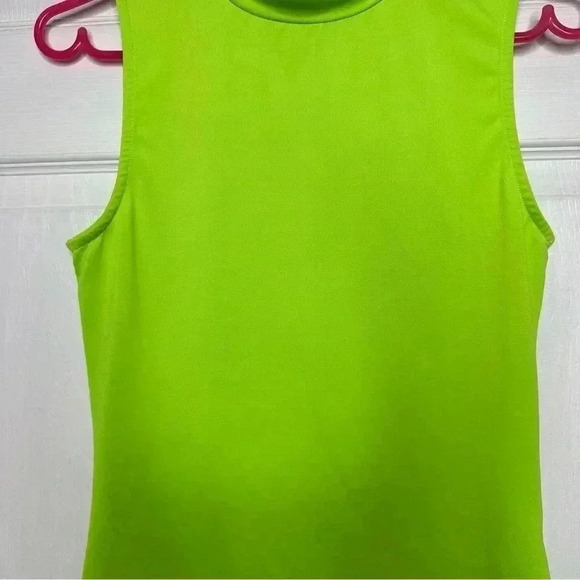 Ardene Mock Neck Tank Top Sleeveless Neon Green Size Medium - Picture 11 of 16
